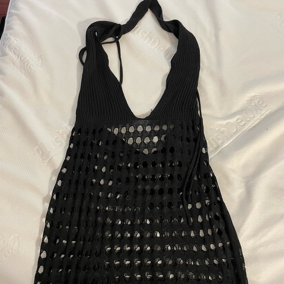 Black crochet beach cover up - Picture 1 of 3
